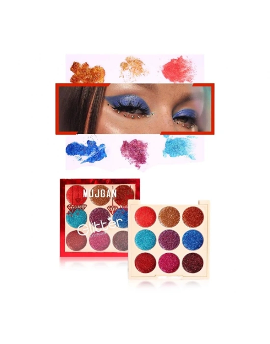 9 Renk Glitter Diamond Far Paleti - 2li Set