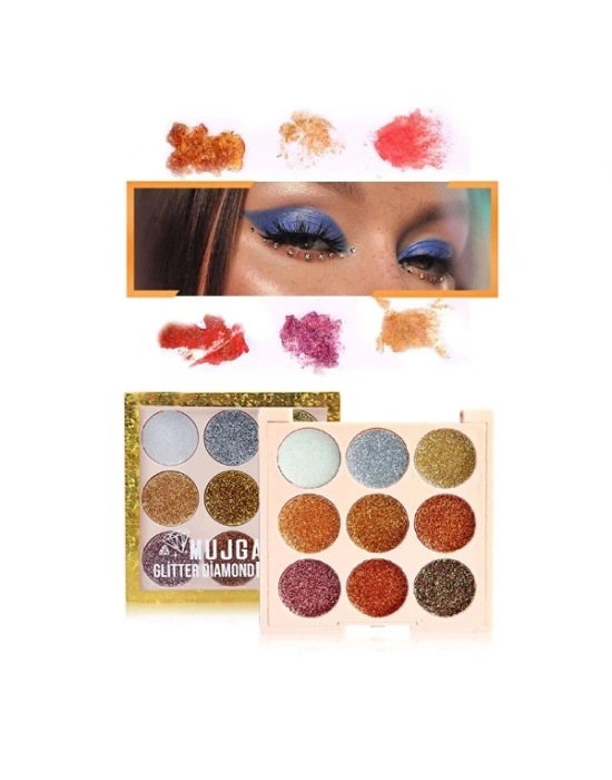 9 Renk Glitter Diamond Far Paleti - 2li Set