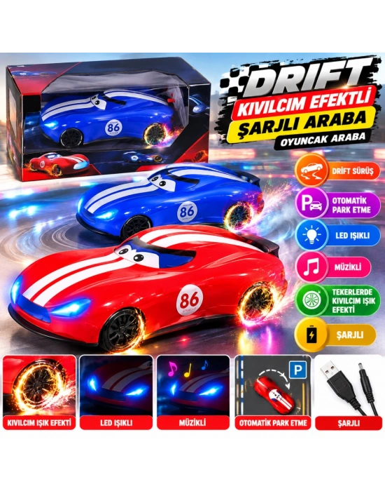 9013 Kıvılcım Efektli Şarjlı Araba Oyuncak Araba
