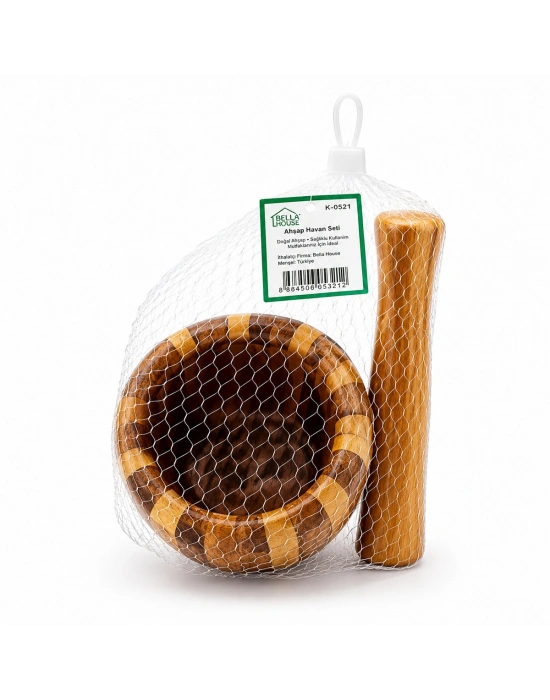 Ahşap Bambu Havan (Sarımsak Dövecek) 8 cm