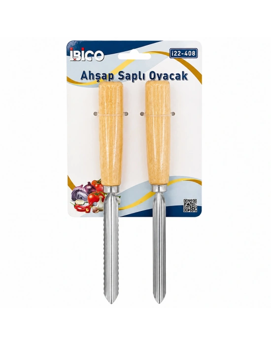 Ahşap Saplı Metal Oyacak 24cm