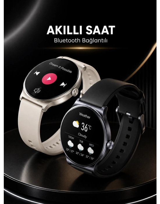 Akıllı Saat Sesli Görüşme Bluetooth Bağlantılı 3 Kordonlu