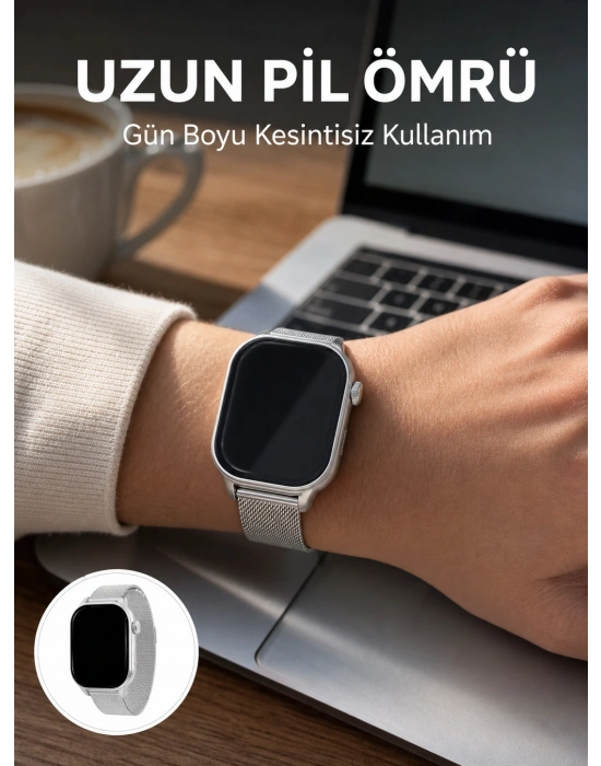 AMOLED Ekranlı Bluetooth Aramalı 3 Kordonlu Akıllı Saat