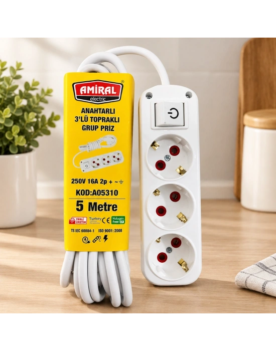 Anahtarlı 5 m Priz