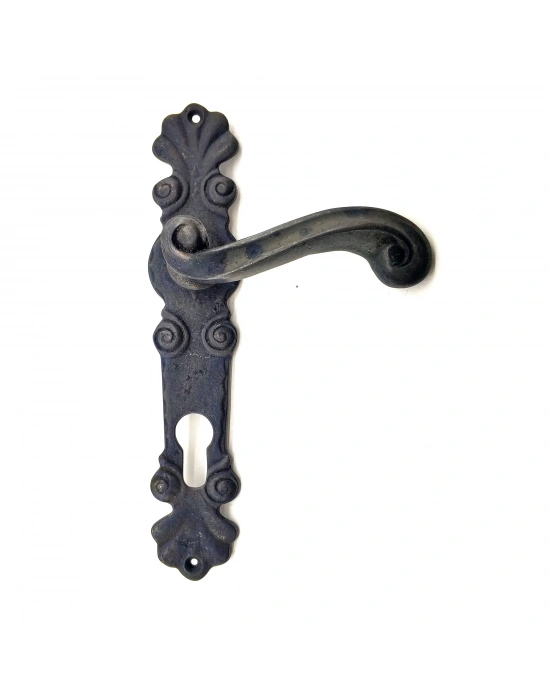 Antika Tarz Dekoratif Pirinç Okyanus Oda Kapı Kolu - 230x46 mm, Oksit