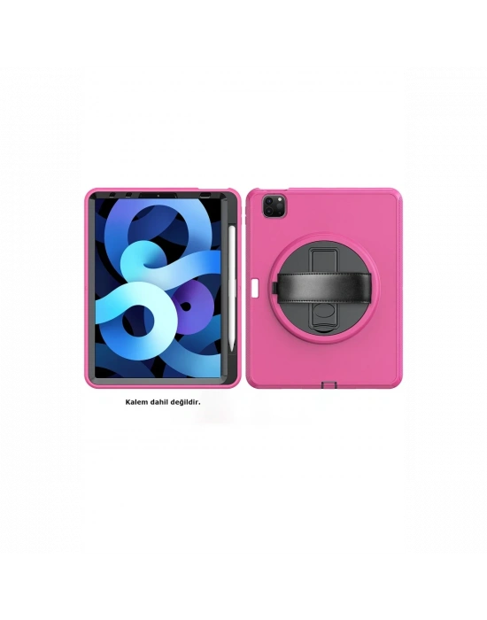 Apple iPad Pro 11 (2018) Kılıf Hand Strap Tablet Kılıfı - Pembe