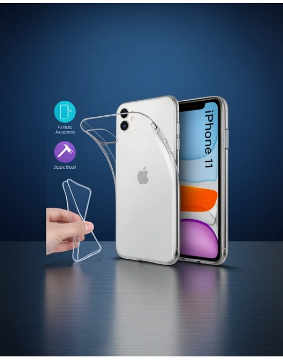 Apple İphone 11 Kılıf Lüx Şeffaf Silikon