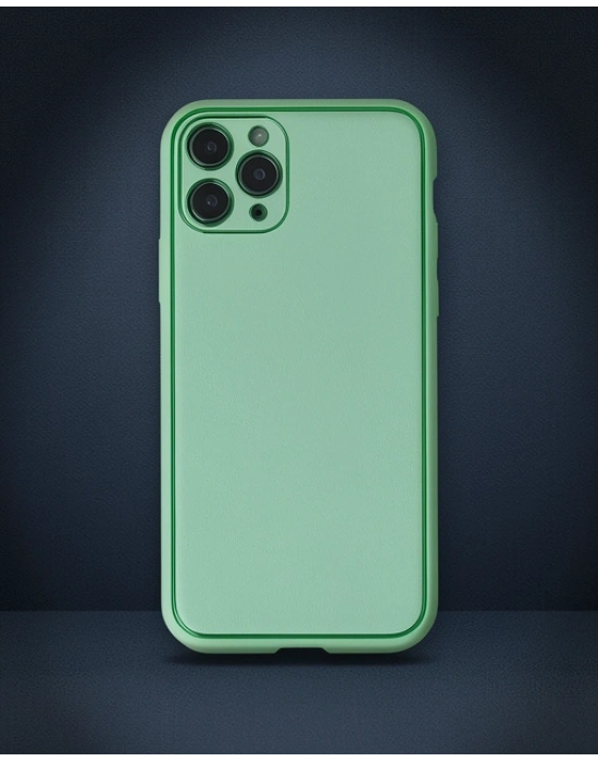 Apple İphone 11 Pro Kılıf Coco Deri Silikon Kapak - Açık Yeşil