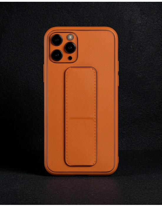 Apple İphone 11 Pro Kılıf Coco Deri Standlı Kapak - Turuncu
