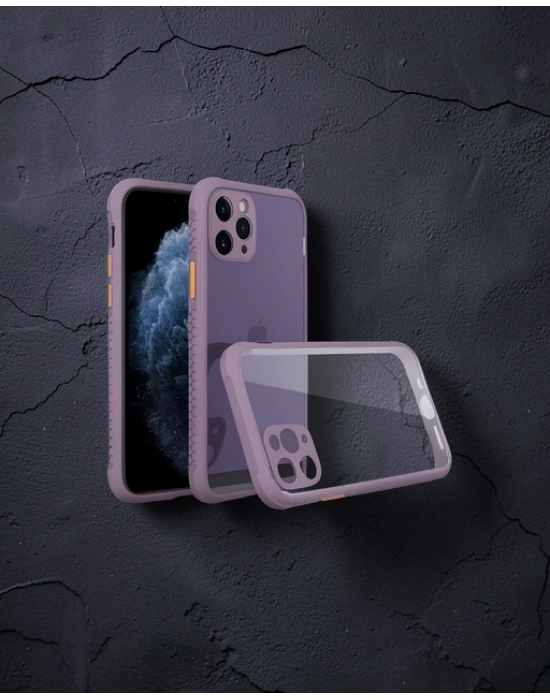 Apple İphone 11 Pro Kılıf Miami Şeffaf Silikon - Açık Mor