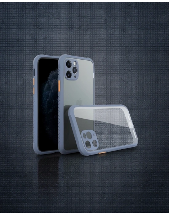 Apple İphone 11 Pro Kılıf Miami Şeffaf Silikon - Gri