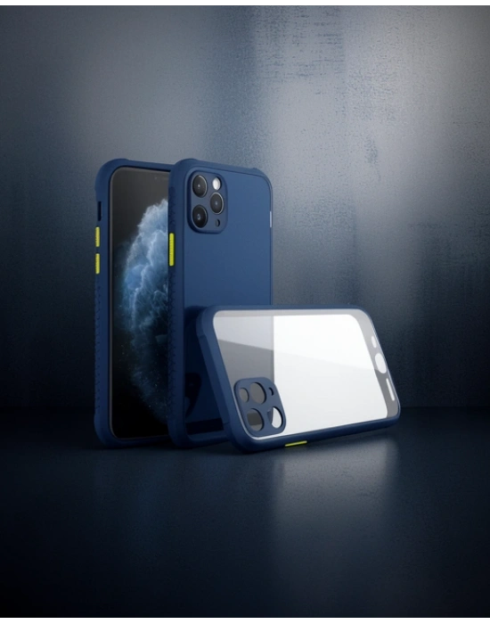 Apple İphone 11 Pro Kılıf Miami Şeffaf Silikon - Lacivert