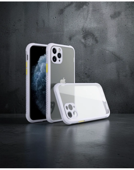 Apple İphone 11 Pro Kılıf Miami Şeffaf Silikon - Lila