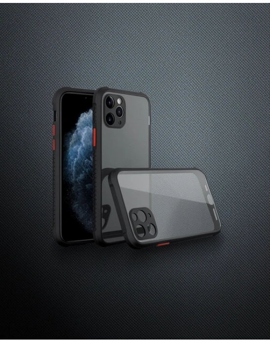 Apple İphone 11 Pro Kılıf Miami Şeffaf Silikon - Siyah