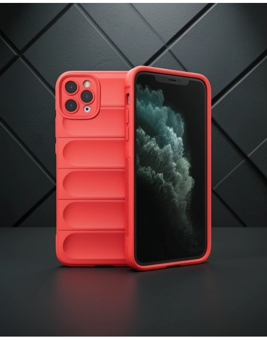 Apple İphone 11 Pro Max Kılıf Optimum Silikon - Kırmızı