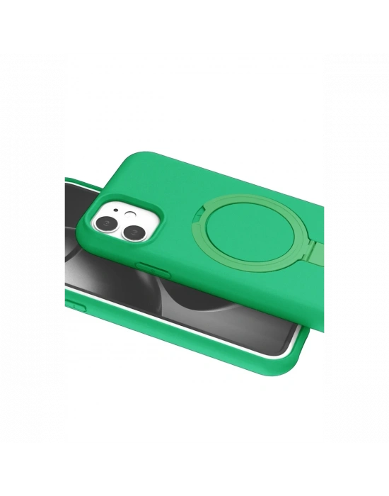Apple iPhone 11 Regal Magsafe Standlı Kapak - Yeşil