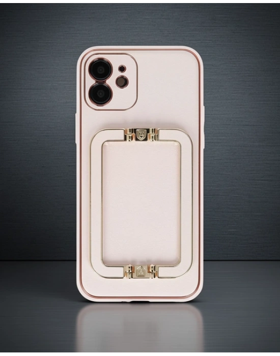 Apple İphone 12 Kılıf Coco Elit Kapak - Pudra