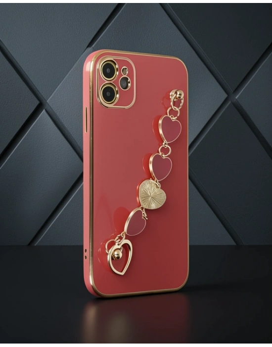 Apple İphone 12 Kılıf Esila Silikon - Kırmızı