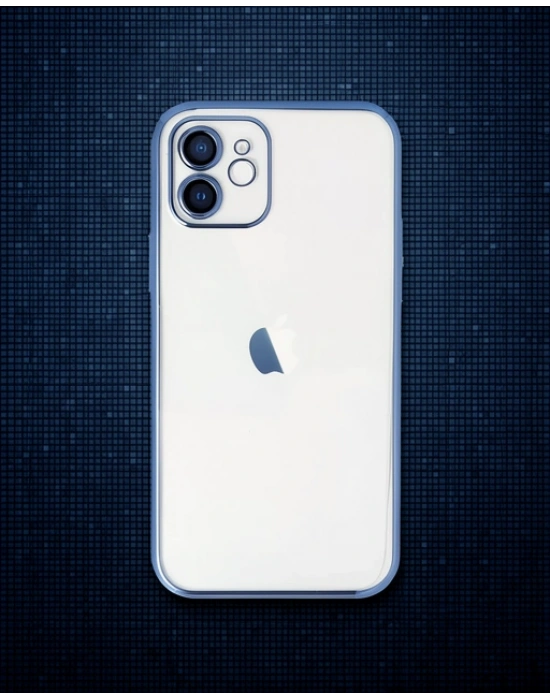 Apple İphone 12 Kılıf Razer Lensli Silikon - Açık Mavi