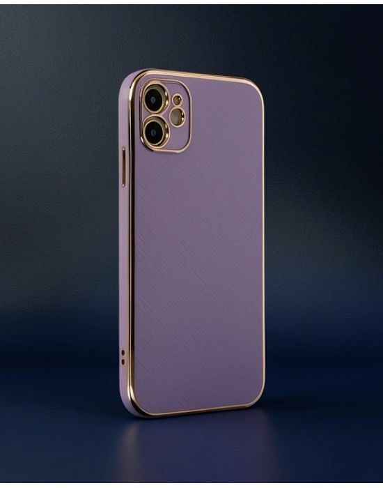 Apple İphone 12 Kılıf Volet Silikon - Mor
