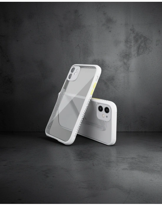Apple İphone 12 Mini Kılıf Miami Şeffaf Silikon - Lila