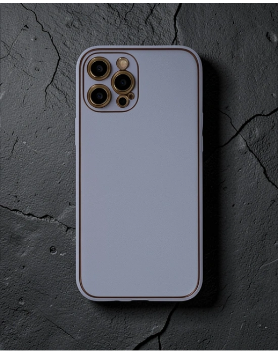 Apple İphone 12 Pro Kılıf Coco Deri Silikon Kapak - Açık Lila