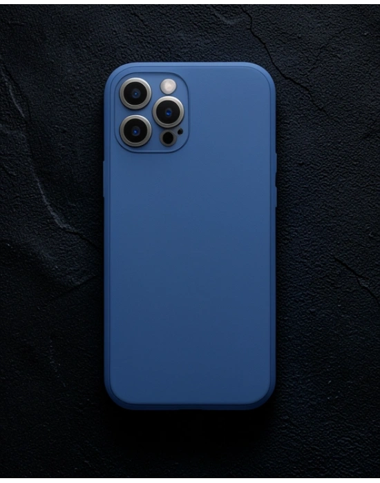 Apple İphone 12 Pro Kılıf Coco Deri Silikon Kapak - Açık Mavi