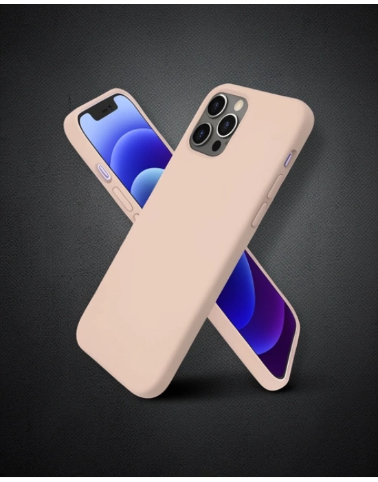 Apple İphone 12 Pro Kılıf First Silikon - Pudra