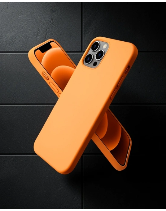 Apple İphone 12 Pro Kılıf First Silikon - Turuncu