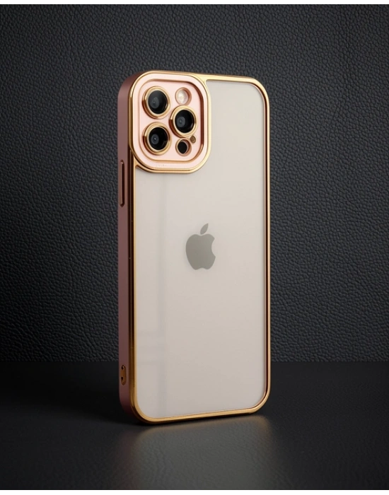 Apple İphone 12 Pro Kılıf Liva Lens Silikon - Rose
