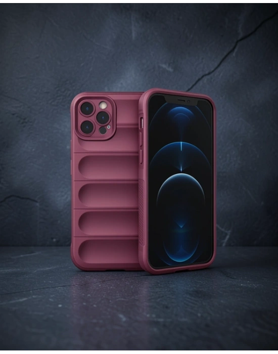 Apple İphone 12 Pro Kılıf Optimum Silikon - Bordo