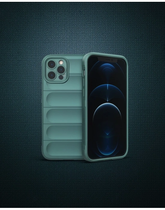 Apple İphone 12 Pro Kılıf Optimum Silikon - Koyu Yeşil