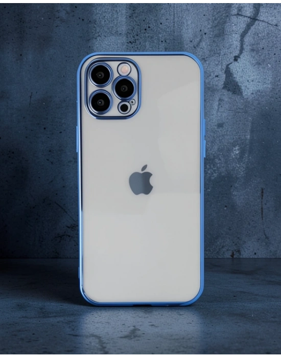 Apple İphone 12 Pro Kılıf Razer Lensli Silikon - Açık Mavi