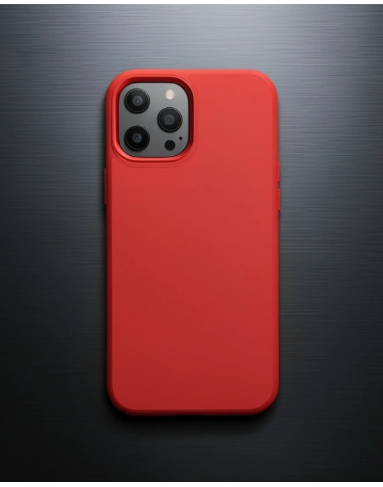 Apple İphone 12 Pro Max Kılıf Asya Deri Silikon - Kırmızı