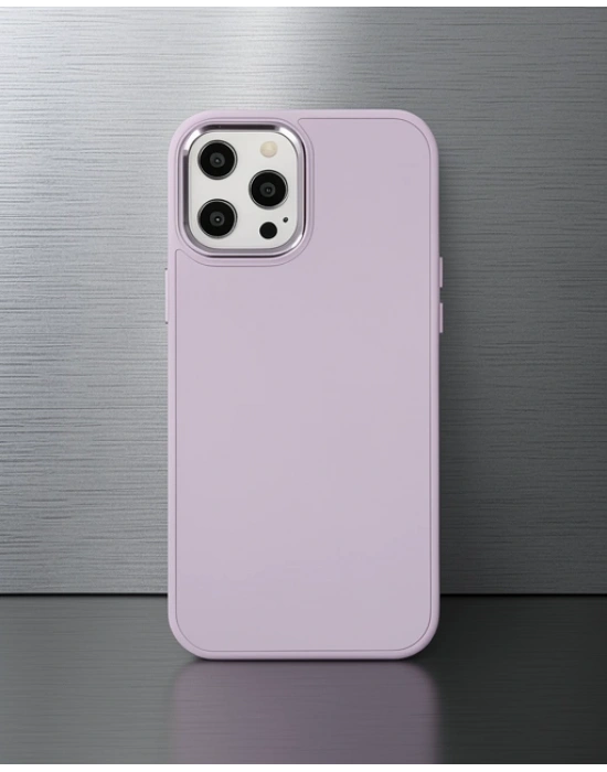 Apple İphone 12 Pro Max Kılıf Asya Deri Silikon - Lila