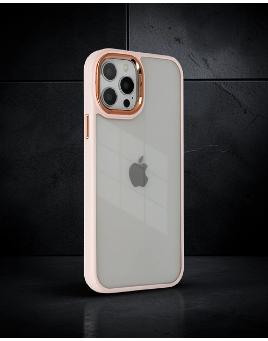 Apple İphone 12 Pro Max Kılıf Dora Kapak - Pudra