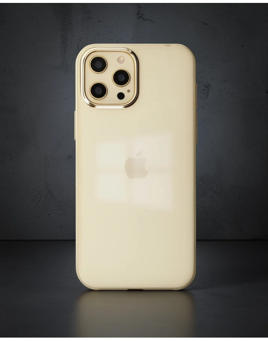 Apple İphone 12 Pro Max Kılıf Element Silikon - Gold