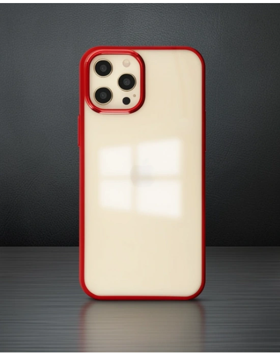 Apple İphone 12 Pro Max Kılıf Element Silikon - Kırmızı