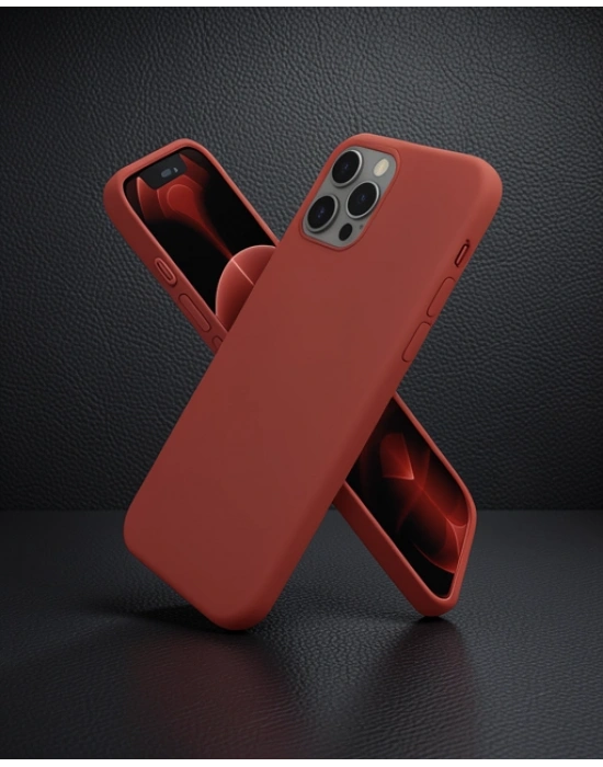 Apple İphone 12 Pro Max Kılıf First Silikon - Bordo