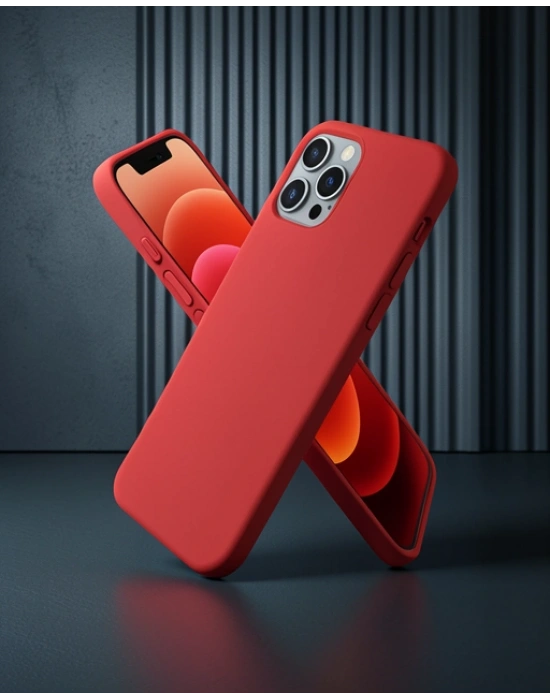 Apple İphone 12 Pro Max Kılıf First Silikon - Koyu Kırmızı