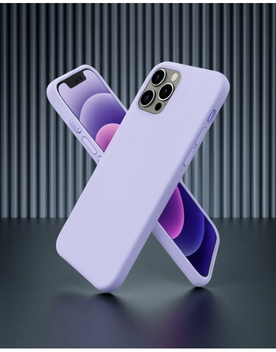 Apple İphone 12 Pro Max Kılıf First Silikon - Lila