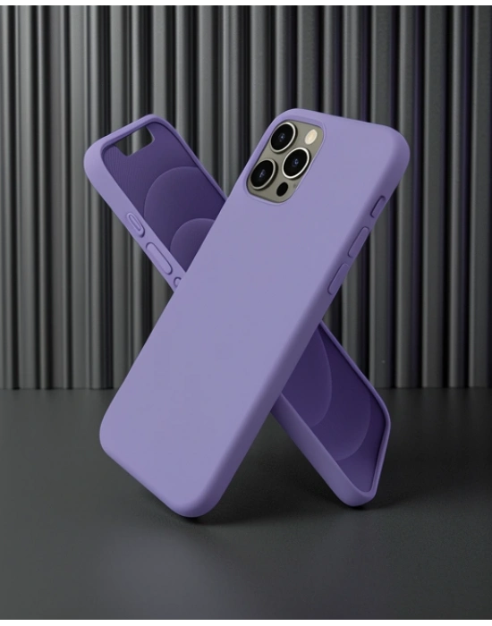 Apple İphone 12 Pro Max Kılıf First Silikon - Mor