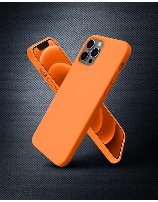 Apple İphone 12 Pro Max Kılıf First Silikon - Turuncu