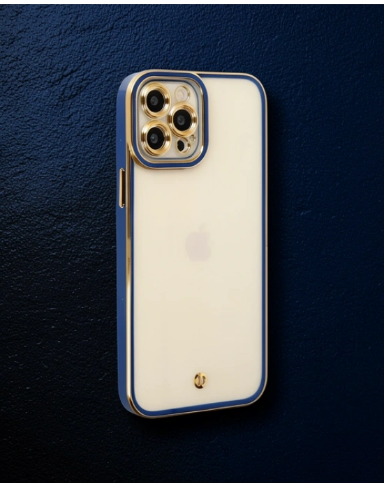 Apple İphone 12 Pro Max Kılıf Liva Lens Silikon - Mavi