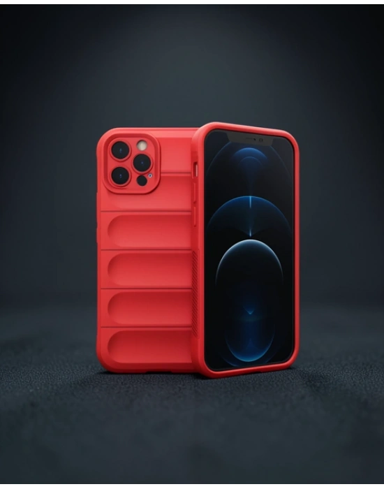 Apple İphone 12 Pro Max Kılıf Optimum Silikon - Kırmızı