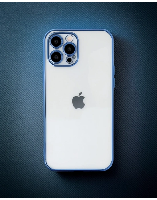 Apple İphone 12 Pro Max Kılıf Razer Lensli Silikon - Açık Mavi
