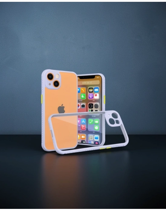 Apple İphone 13 Mini Kılıf Miami Şeffaf Silikon - Lila