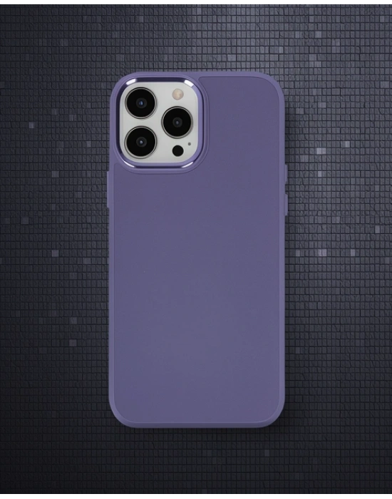 Apple İphone 13 Pro Kılıf Asya Deri Silikon - Mor