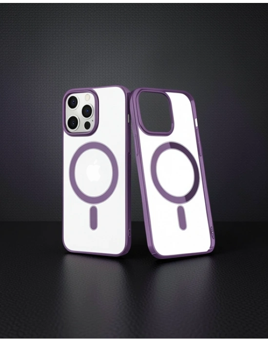 Apple İphone 13 Pro Max Kılıf Element Magneticsafe Sert Kapak - Derin Mor