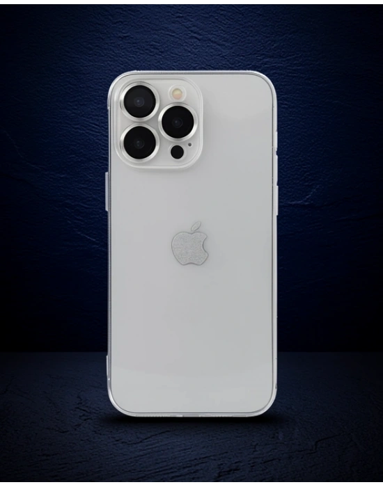 Apple İphone 13 Pro Max Kılıf Luko Lens Silikon - Gümüş